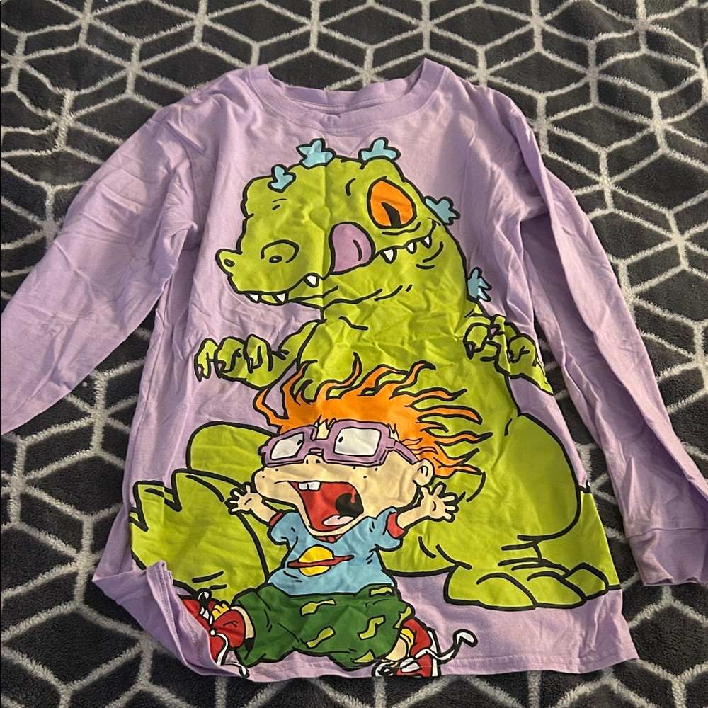 Nickelodeon Lavender Rugrats Chuckie & Reptar Graphic Long Sleeve Tee